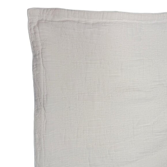 Eileen Fisher Matelassé Pillow Sham White Organic Cotton 1 One Standard Size - Picture 13 of 16